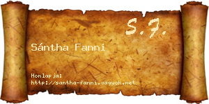 Sántha Fanni névjegykártya